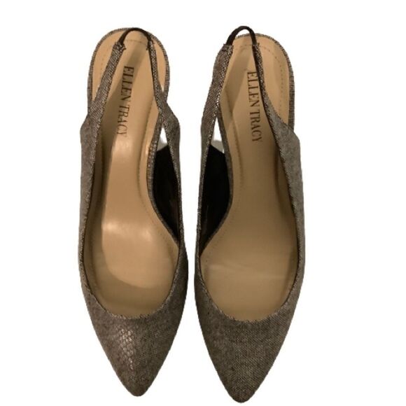 ELLEN TRACY KITTEN HEEL SLINGBACK SHOES SZ 9M‎ - Picture 3 of 12